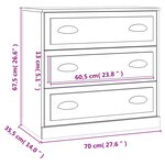 vidaXL Buffet gris béton 70x35 5x67 5 cm bois d'ingénierie