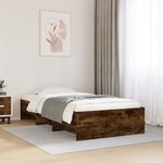 vidaXL Cadre de lit sans matelas chêne fumé 90x190cm bois d'ingénierie