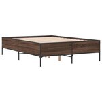 vidaXL Cadre de lit chêne marron 160x200 cm bois d'ingénierie et métal