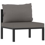 vidaXL Salon de jardin 10 Pièces avec coussins Résine tressée Anthracite