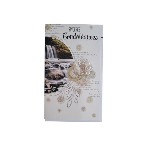 Carte De Voeux - Condoléances - Sincères Condoléances - Cascade Fleurs