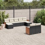 vidaXL Salon de jardin 9 Pièces avec coussins noir résine tressée