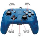 Manette filaire PDP Camouflage Bleu pour Switch