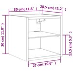 vidaXL Meubles TV muraux avec lumières LED 2 Pièces noir 30x28 5x30 cm