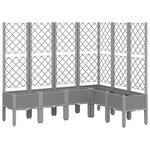vidaXL Jardinière avec treillis gris clair 160x120x142 cm PP