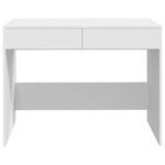 Bureau table poste de travail meuble d'ordinateur informatique étude 101 x 50 x 76 5 cm Aggloméré blanc 02_0023502