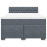 vidaXL Sommier à lattes de lit et matelas Gris foncé 160x200cm Velours