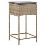 vidaXL Tabourets de bar jardin avec coussins lot de 2 beige poly rotin