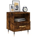 vidaXL Table de chevet chêne fumé 40x35x47 5 cm bois d’ingénierie