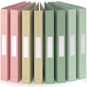 ACROPAQ 8x Classeur A4- 4 Anneaux- Dos 3 5 cm pour 200 feuilles- Étiquettes de Dos- PP- Durable- Résisitants à l'eau- Couleurs Terre