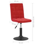 vidaXL Chaises à manger pivotantes lot de 2 rouge bordeaux velours