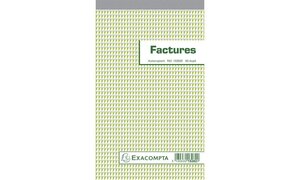 Manifold Factures 22x13,5cm collé en tête 50 feuillets dupli autocopiants EXACOMPTA