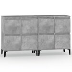 vidaXL Buffets 2 Pièces gris béton 60x35x70 cm bois d'ingénierie