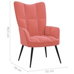vidaXL Chaise de relaxation avec tabouret Rose Velours