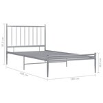 vidaXL Cadre de lit Gris Métal 100x200 cm