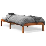 vidaXL Cadre de lit sans matelas cire marron 90x200 cm bois pin massif