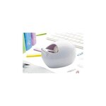 Distributeur de ruban adhésif de bureau en forme de galet c36 karim rashid blanc avec ruban adhésif de bureau invisible magic™, transparent, 19 mm x 7,5 m