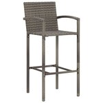 vidaXL Ensemble de bar de jardin 5 Pièces gris bois massif acacia rotin