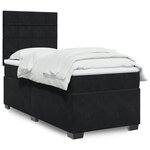 vidaXL Sommier à lattes de lit avec matelas Noir 90x190 cm Velours