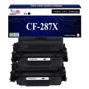 T3AZUR - 2x Toners compatibles avec HP CF287X (87X) pour HP LaserJet Managed M506dnm M506xm