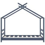 vidaXL Cadre de lit d'enfant Gris Bois de pin massif 70x140 cm
