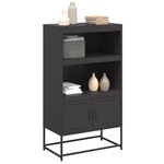 vidaXL Buffet haut noir 68 5x38 5x123 5 cm acier