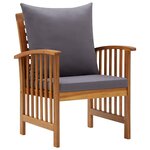 vidaXL Salon de jardin 5 Pièces avec coussins Bois d'acacia solide