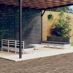 vidaXL Salon de jardin 7 Pièces avec coussins anthracite bois de pin