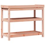 vidaXL Table de rempotage avec étagères bois massif de douglas