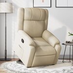 vidaXL Fauteuil inclinable Crème Tissu