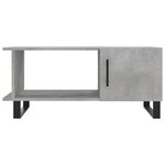 vidaXL Table basse gris béton 90x50x40 cm bois d'ingénierie