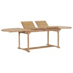 vidaXL Meuble à dîner de jardin 9 Pièces 180-280x100x75 cm Teck massif