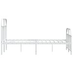vidaXL Cadre de lit métal avec tête de lit/pied de lit blanc 120x190cm