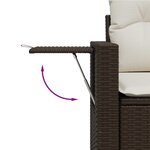 vidaXL Salon de jardin 10 Pièces avec coussins marron résine tressée