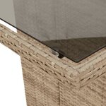 vidaXL Ensemble à manger de jardin et coussins 7 Pièces beige poly rotin