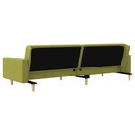 vidaXL Canapé-lit à 2 places avec deux oreillers Vert Tissu