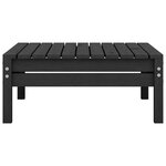 Repose-pied de jardin noir bois de pin solide 02_0014949