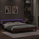 vidaXL Cadre de lit avec LED sans matelas chêne marron 200x200 cm