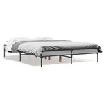 vidaXL Cadre de lit sonoma gris 140x190 cm bois d'ingénierie et métal