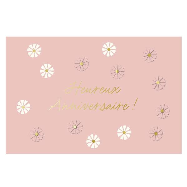 Carte Heureux Anniversaire ! - Rose - Draeger paris