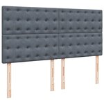 vidaXL Sommier à lattes de lit et matelas Gris foncé 180x200cm Velours