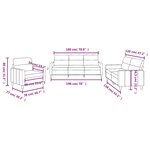 vidaXL Ensemble de canapés 3 Pièces avec coussins Rouge bordeaux Tissu