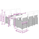 vidaXL Ensemble de bistro de jardin 7 Pièces coussins marron poly rotin