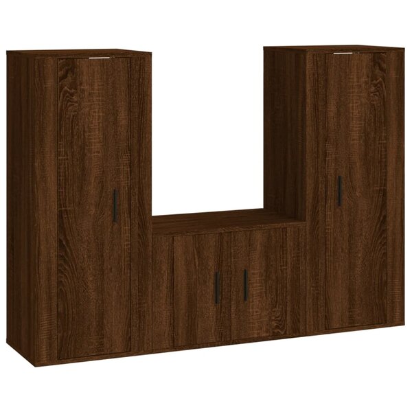 vidaXL Ensemble de meubles TV 3 Pièces Chêne marron Bois d'ingénierie