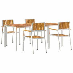 vidaXL Ensemble de repas extérieur 5 Pièces Marron Bois d'Acacia Massif