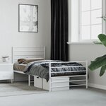 vidaXL Cadre de lit métal avec tête de lit/pied de lit blanc 90x190 cm