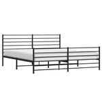 vidaXL Cadre de lit métal avec tête de lit/pied de lit noir 183x213 cm