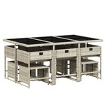 vidaXL Ensemble à manger de jardin 11Pièces avec coussins gris poly rotin