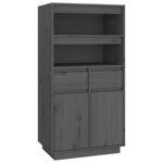 vidaXL Buffet haut Gris 60x40x116 5 cm Bois massif de pin