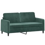vidaXL Ensemble de canapés 3 Pièces vert foncé velours